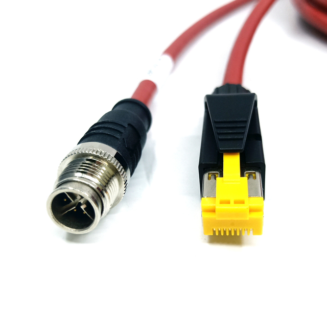Var&oacute;n del c&oacute;digo 8P de M12 X al conjunto de cable industrial RJ45 CAT6A SSTP