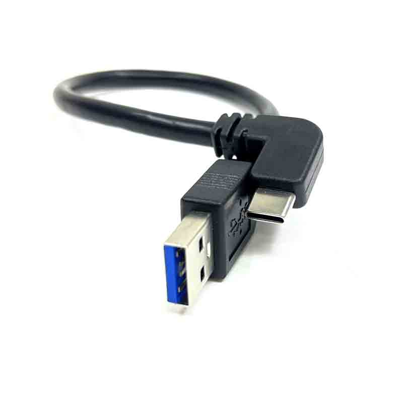 5Gbps 640MB/s USB 3.0 একটি পুরুষ থেকে সমকোণী TYPE C কেবল